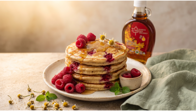 Wild Raspberry and Chamomile Enchanted Forest Pancakes