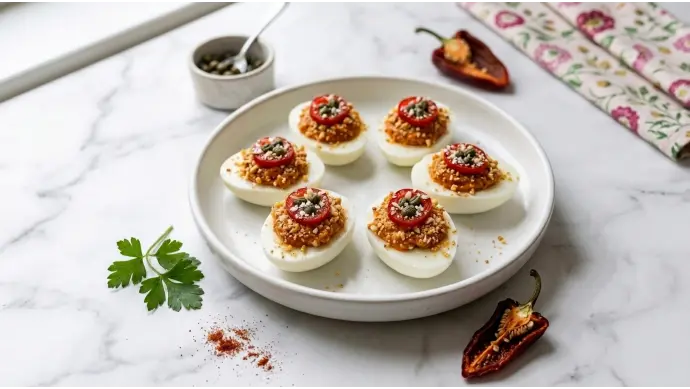 Romesco Devilled Eggs