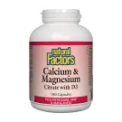 Natural Factors | Calcium & Magnesium Citrate With D3 Plus Potassium, Zinc & Manganese Capsules