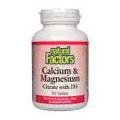 Natural Factors | Citrate de Calcium et Magnésium avec D3 Plus Potassium, Zinc et Manganèse Comprimés