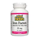 Natural Factors | Iron Factors With B12 & Folic Acid 35mg Tablets