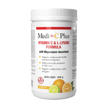 Medi-C Plus | Original Formula Vitamin C & L-Lysine With Calcium Ascorbate Citrus Flavour Powder