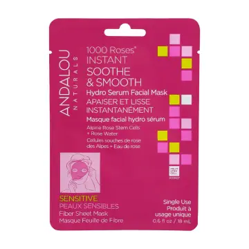 Andalou Naturals | Masque Facial en Tissu Instant Soothe & Smooth 1000 Roses Usage Unique (18mL)