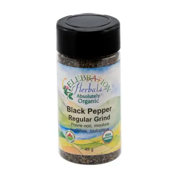 Celebration Herbals | Poivre noir biologique moulu régulièrement 45g