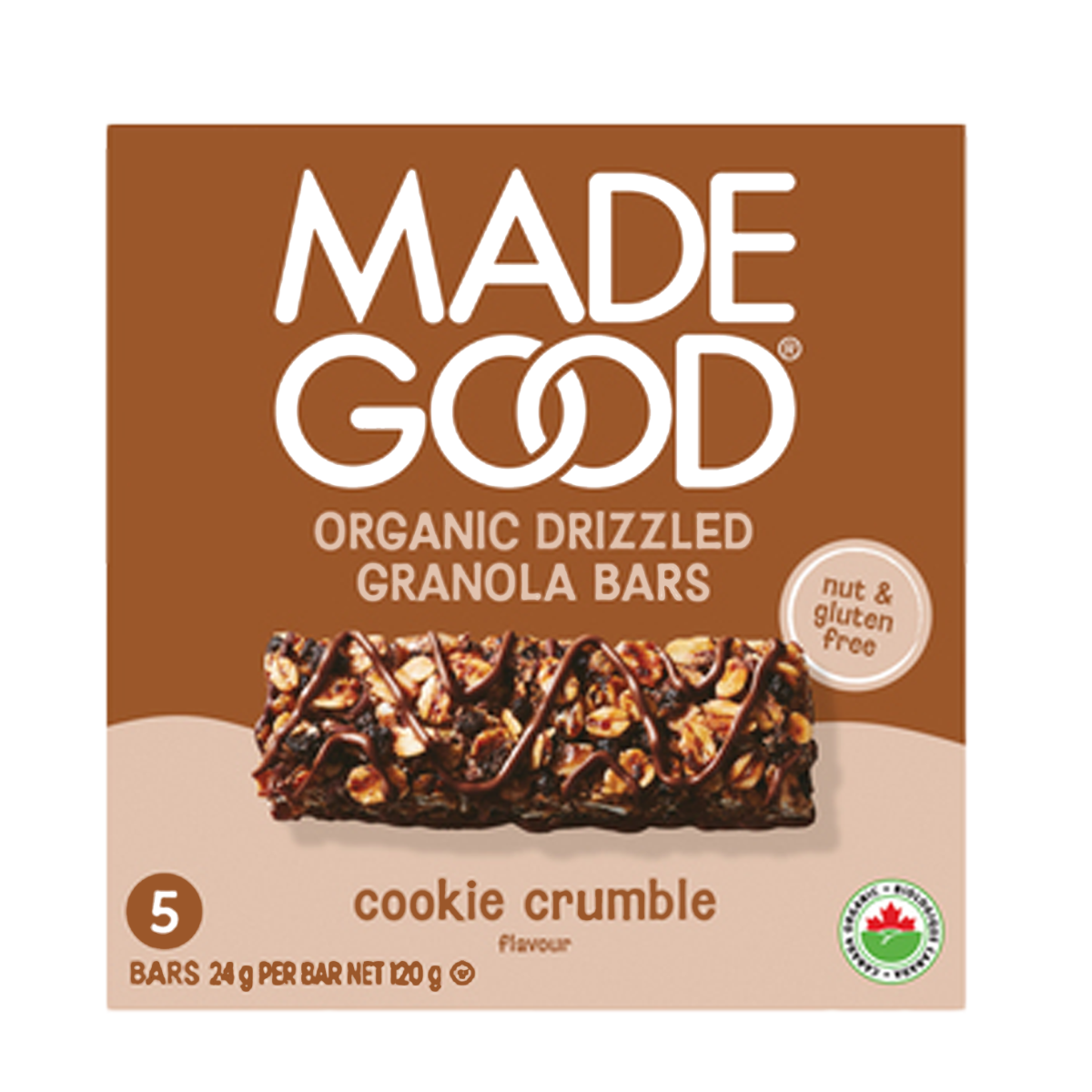 Made Good | Chocolate Drizzled Cookie Crumble Granola Bars 5x24g