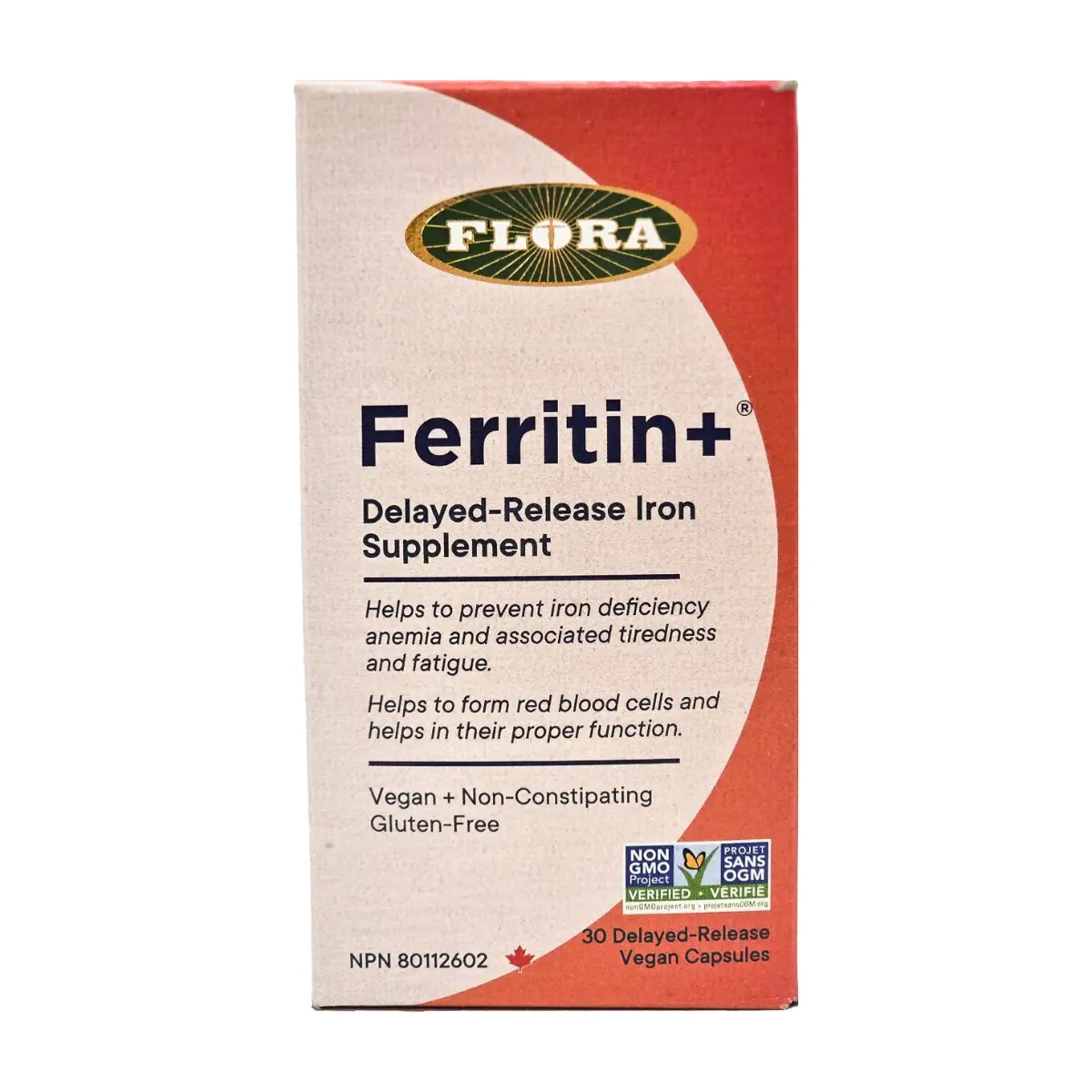 Flora | Ferritin+ Plant Based Iron 30 Veggie Capsules