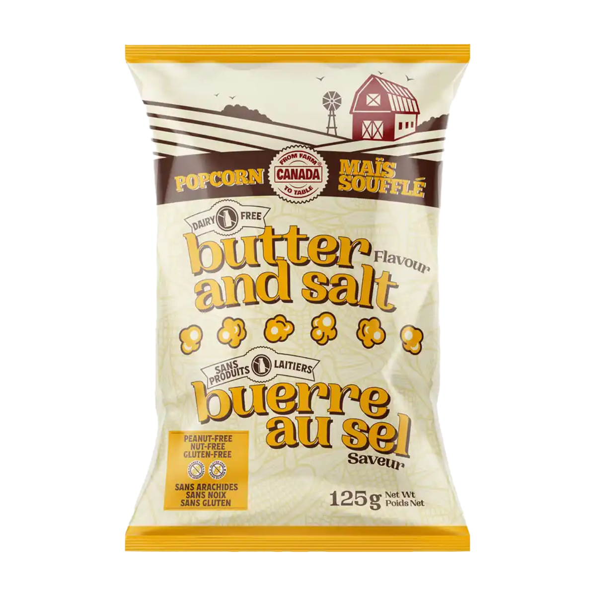 From Farm To Table | Popcorn Butter Flavour & Salt 125g