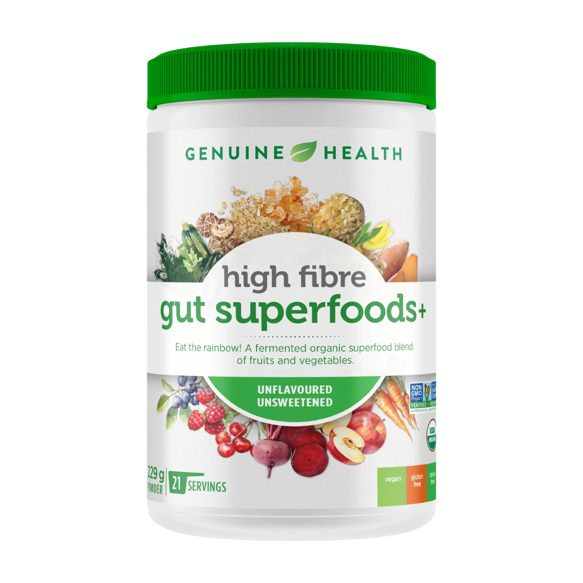 Genuine Health | Fermented Organic Gut Superfoods Unflavoured Powder