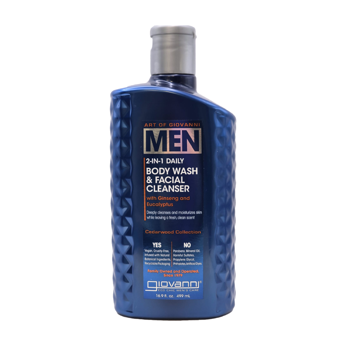 Giovanni | Men 2-In-1 Daily Body Wash & Facial Cleanser With Ginseng + Eucalyptus 499ml