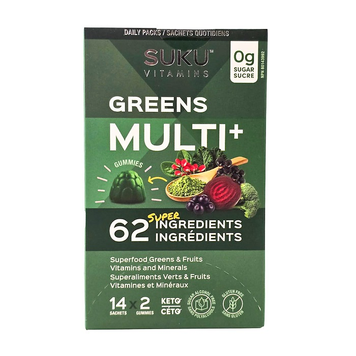 Suku Vitamins | Greens Multi + Sachets Watermelon/Lime  (14x2 Gummies)