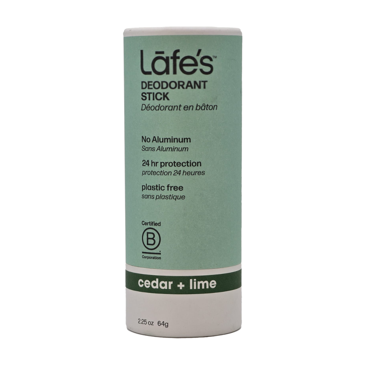Lafe's | Cedar & Lime Aluminum Free Deodorant Stick 64g