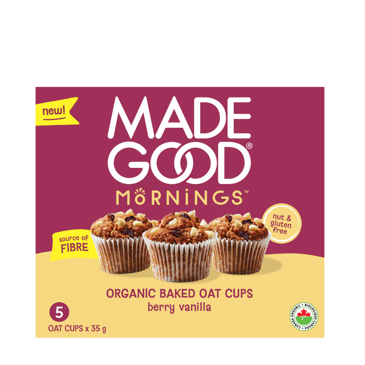 Made Good | Mornings Berry Vanilla Baked Oat Cups 5x35g
