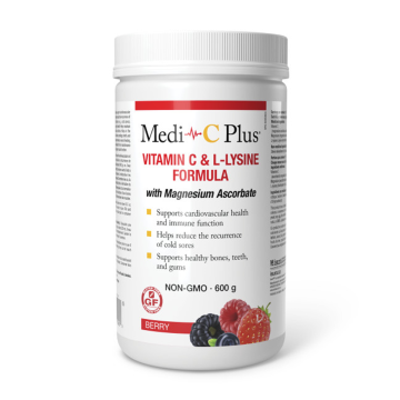 Medi-C Plus | Original Formula Vitamin C & L-Lysine With Calcium Ascorbate Berry Flavour Powder