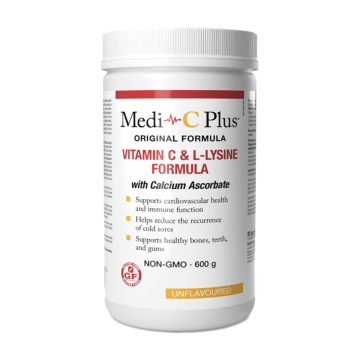 Medi-C Plus | Original Formula Vitamin C & L-Lysine With Calcium Ascorbate Unflavoured Powder