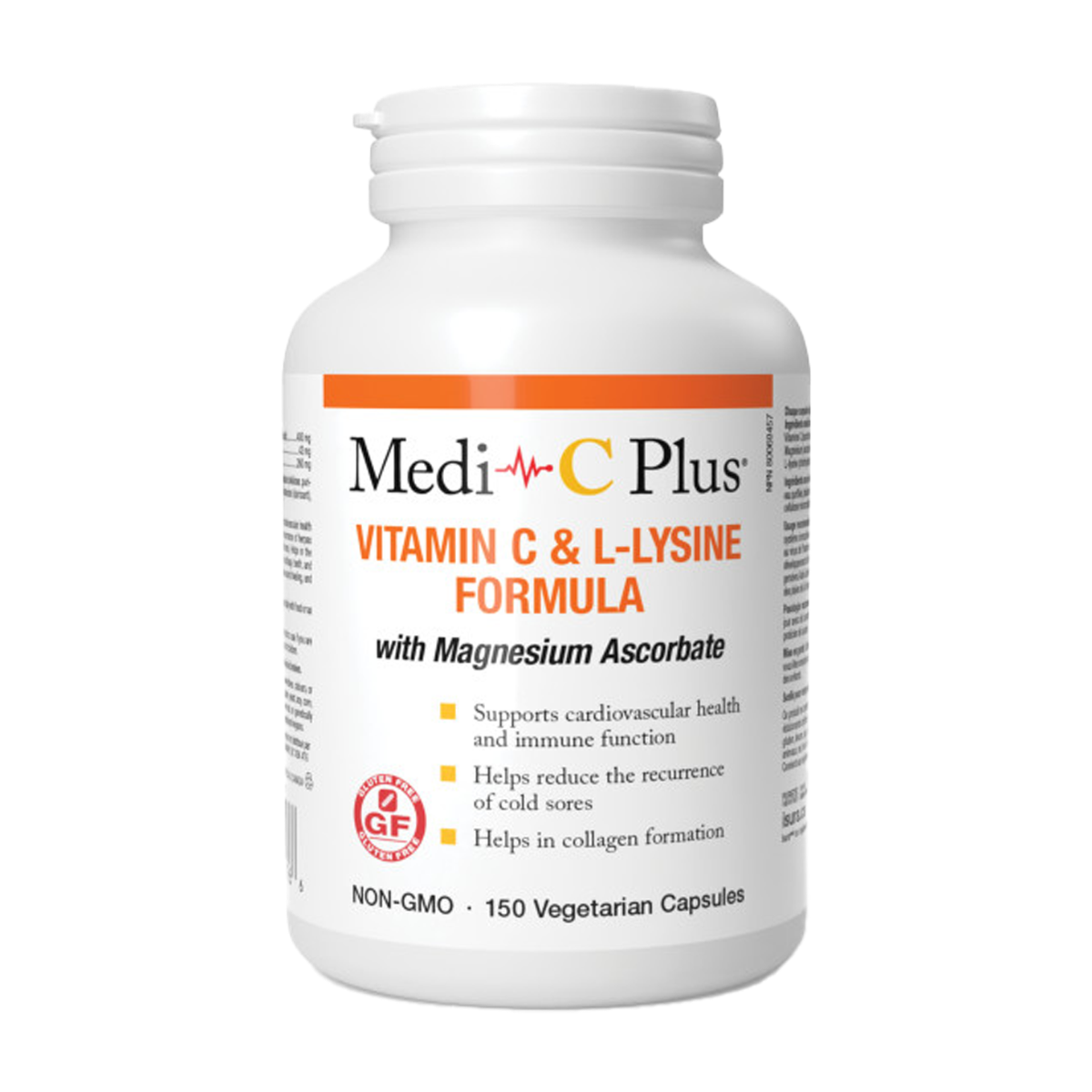 Medi-C Plus | Original Formula Vitamin C & L-Lysine With Calcium Ascorbate Vegetarian Capsules
