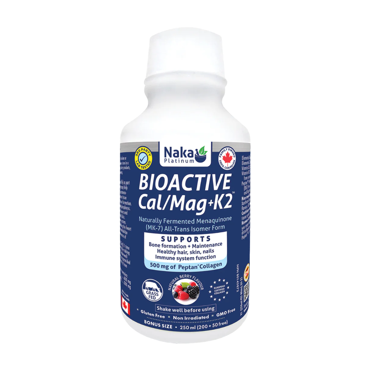 Naka Platinum | BioActive Cal/Mag+K2 With Bovine Collagen Liquid