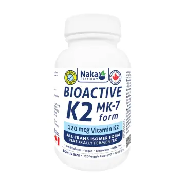 Naka Platinum | BioActive Vit K2 MK-7 Form 120mcg Veggie Capsules