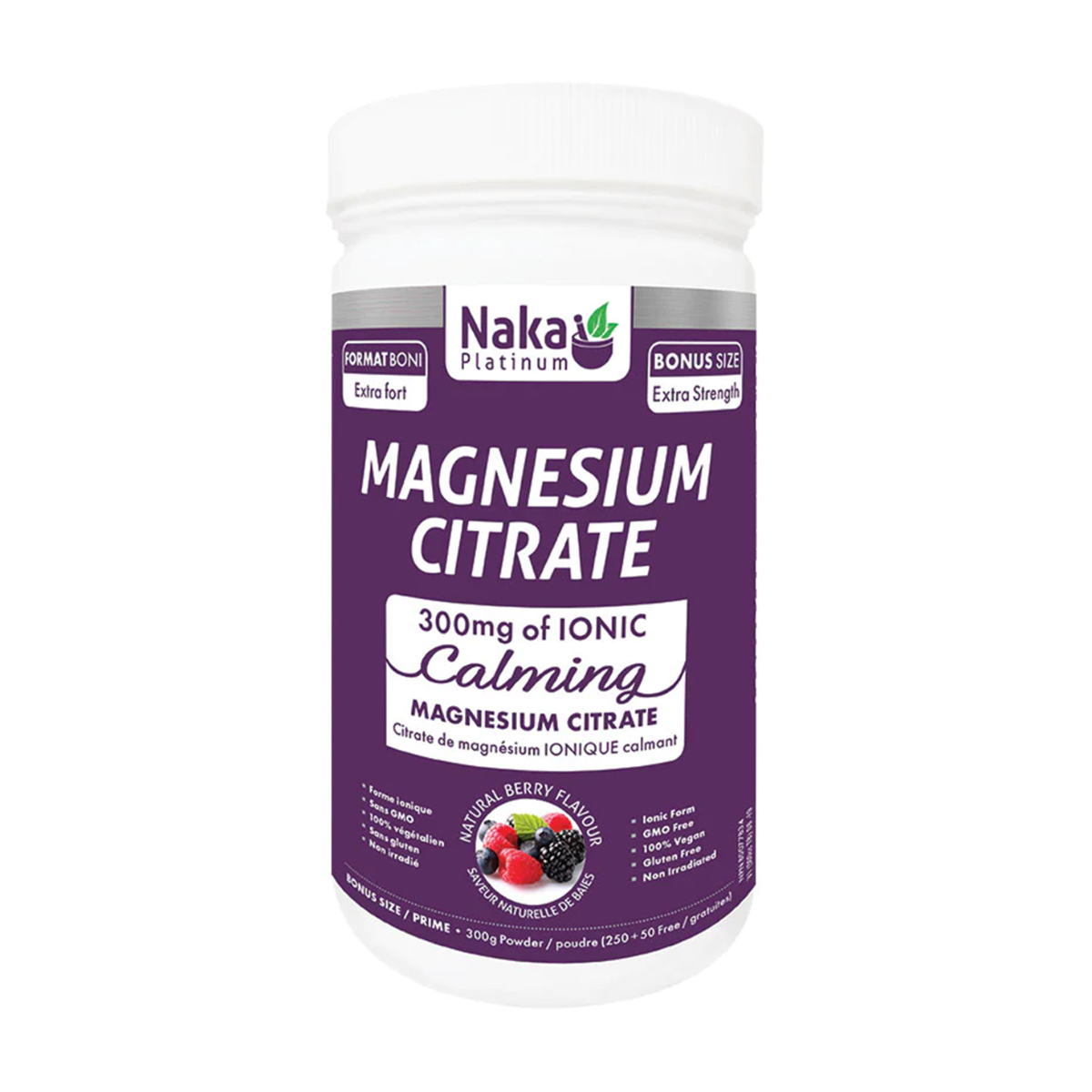 Naka Platinum | Magnesium Citrate 300mg Berry Flavour Powder