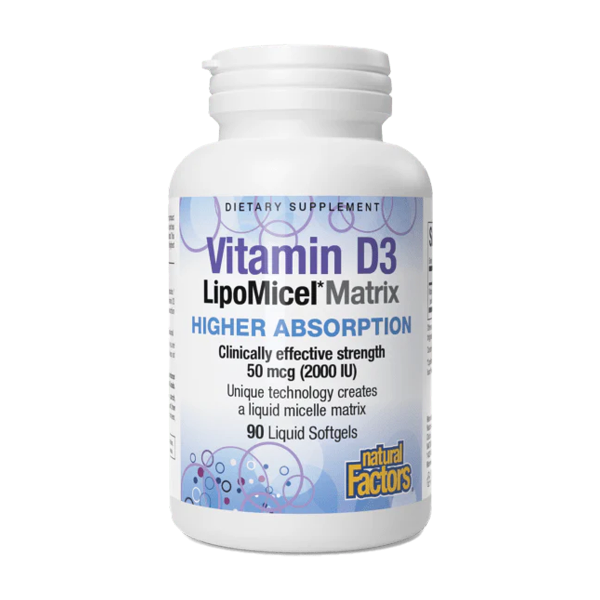 Natural Factors | Lipomicel Vitamin D 2000IU High Absorption Softgels