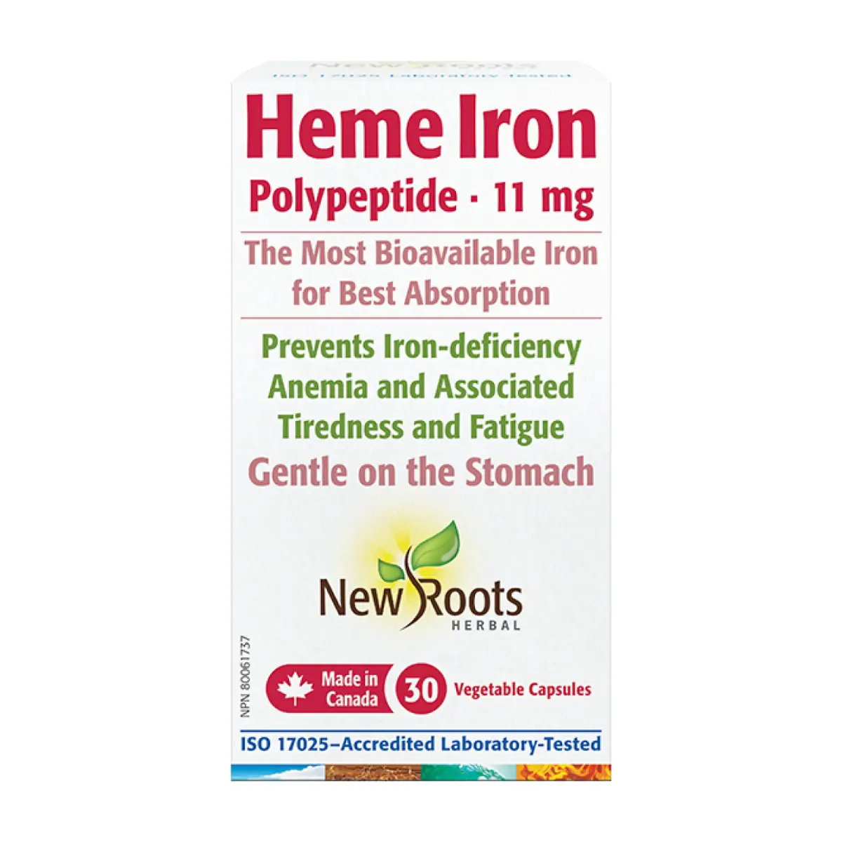 New Roots | Heme Iron 11mg Polypeptide 30 Capsules
