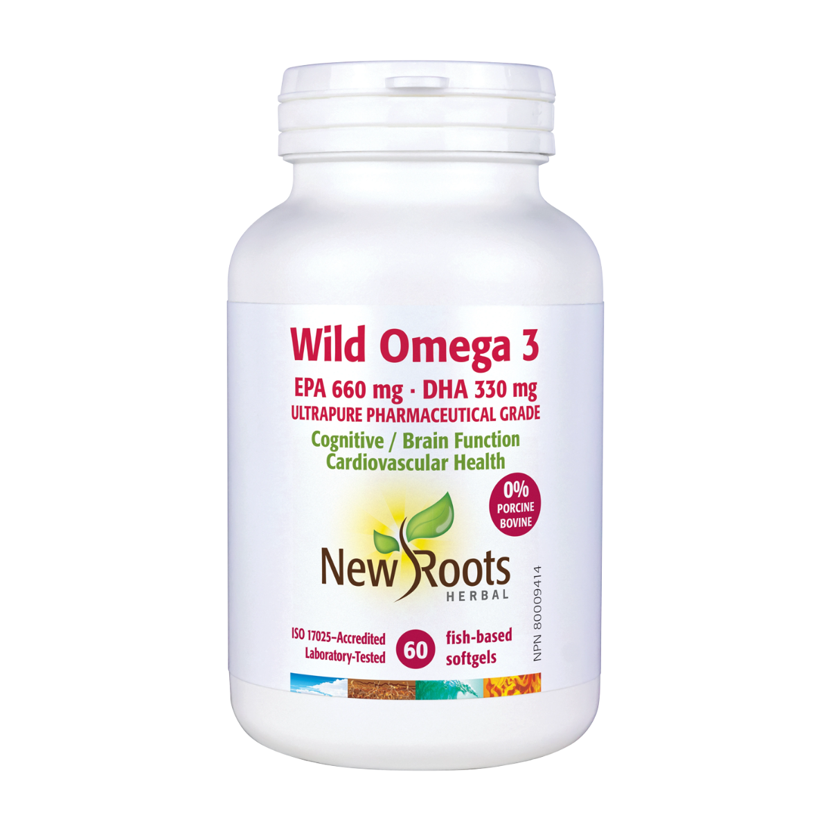 New Roots | Wild Omega-3 EPA 660mg DHA 330mg Fish Softgels