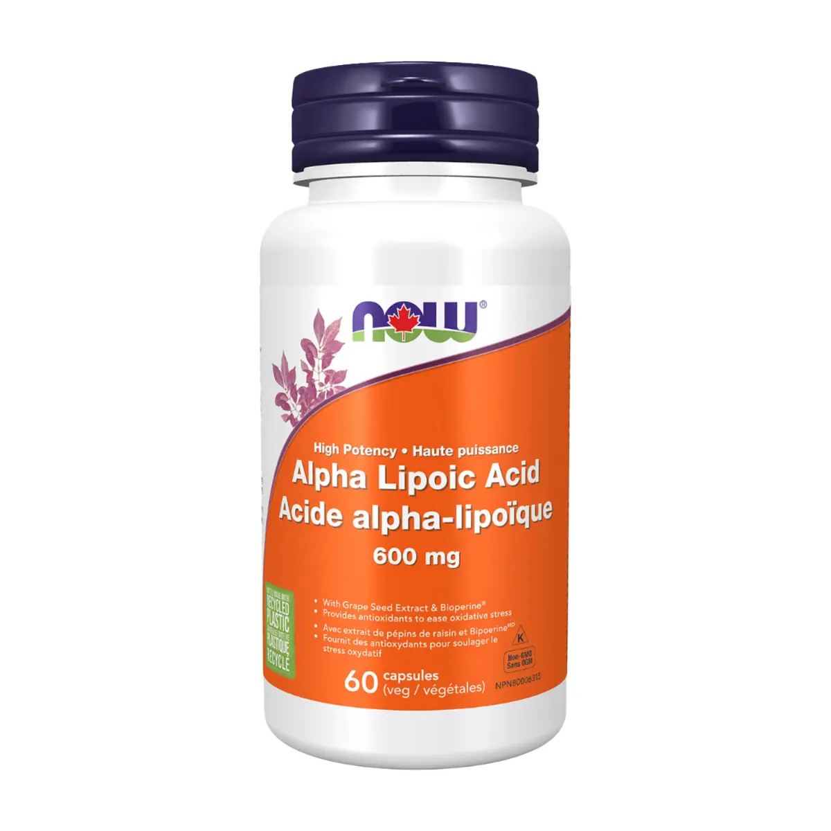NOW | High Potency 600mg Alpha Lipoic Acid 60 Veggie Capsules