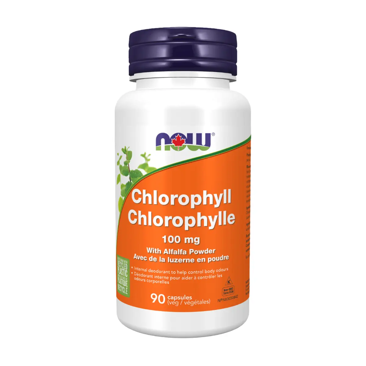 NOW | Chlorophyll 100mg With Alfalfa 90 Veggie Capsules