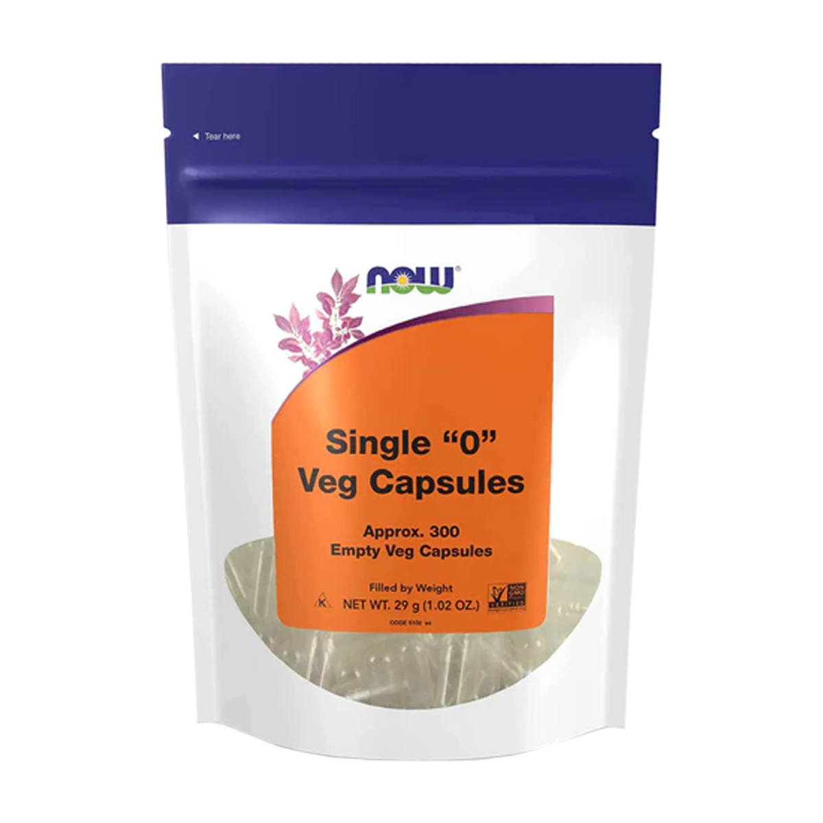 NOW | Empty Single "0" Vegetarian Capsules