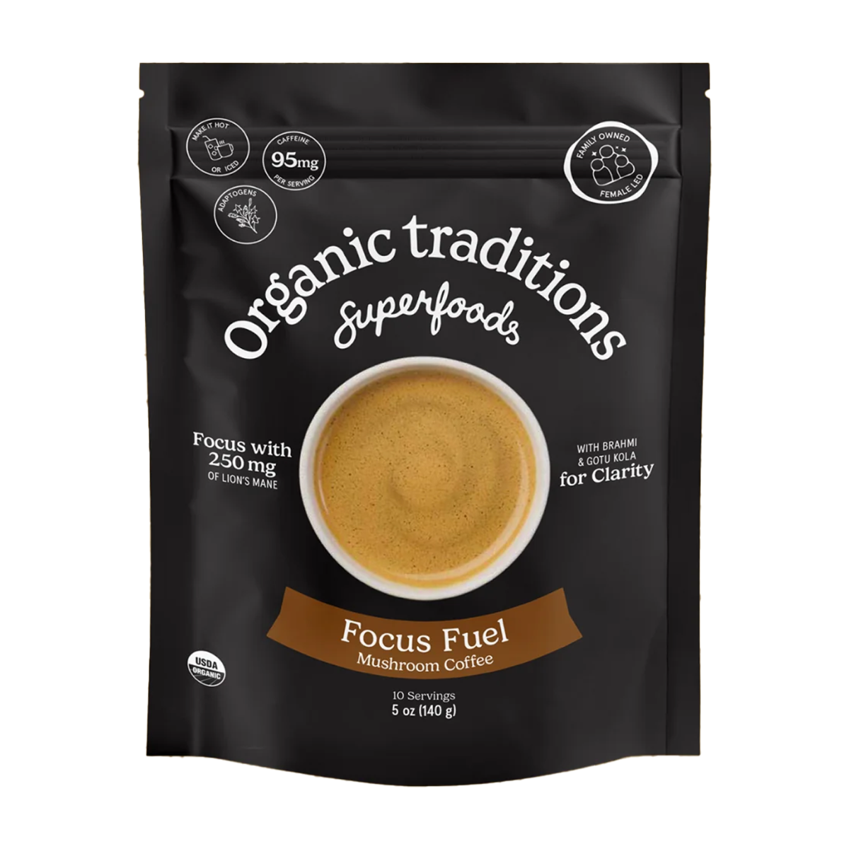Natural Traditions | Focus Fuel Coffee Instant Mushroom Coffee Blend With MCT