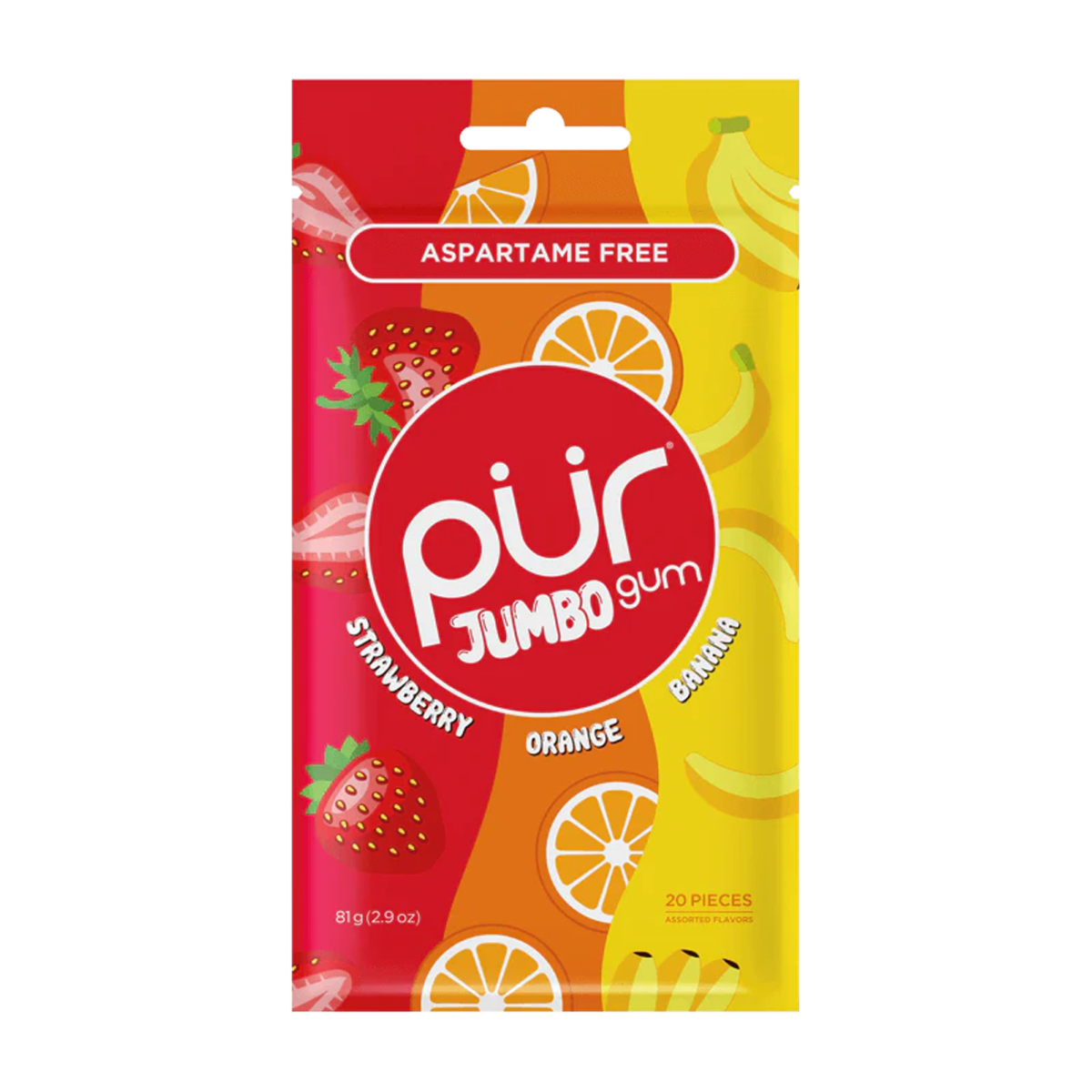 Pur | Strawberry/Orange/Banana Jumbo Gum Bag