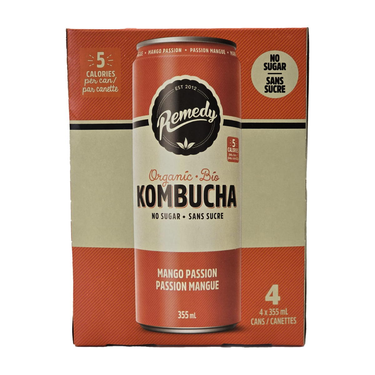 Remedy | Organic Mango Passion Kombucha 4pk
