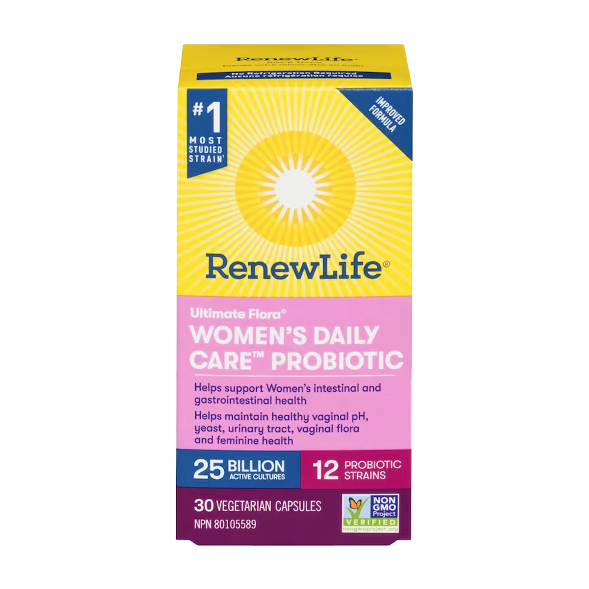 Renew Life | Ultimate Flora Women's Daily Care Probiotic 25 Billion 12-Strain Vegetarian Capsules