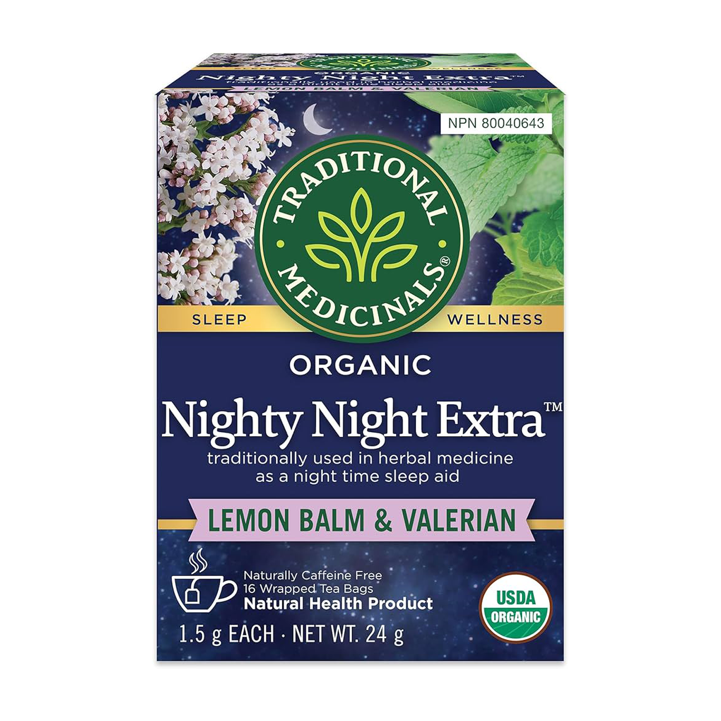 Traditional Medicinals | Valerian Nighty Night Herbal Tea 16 Bags