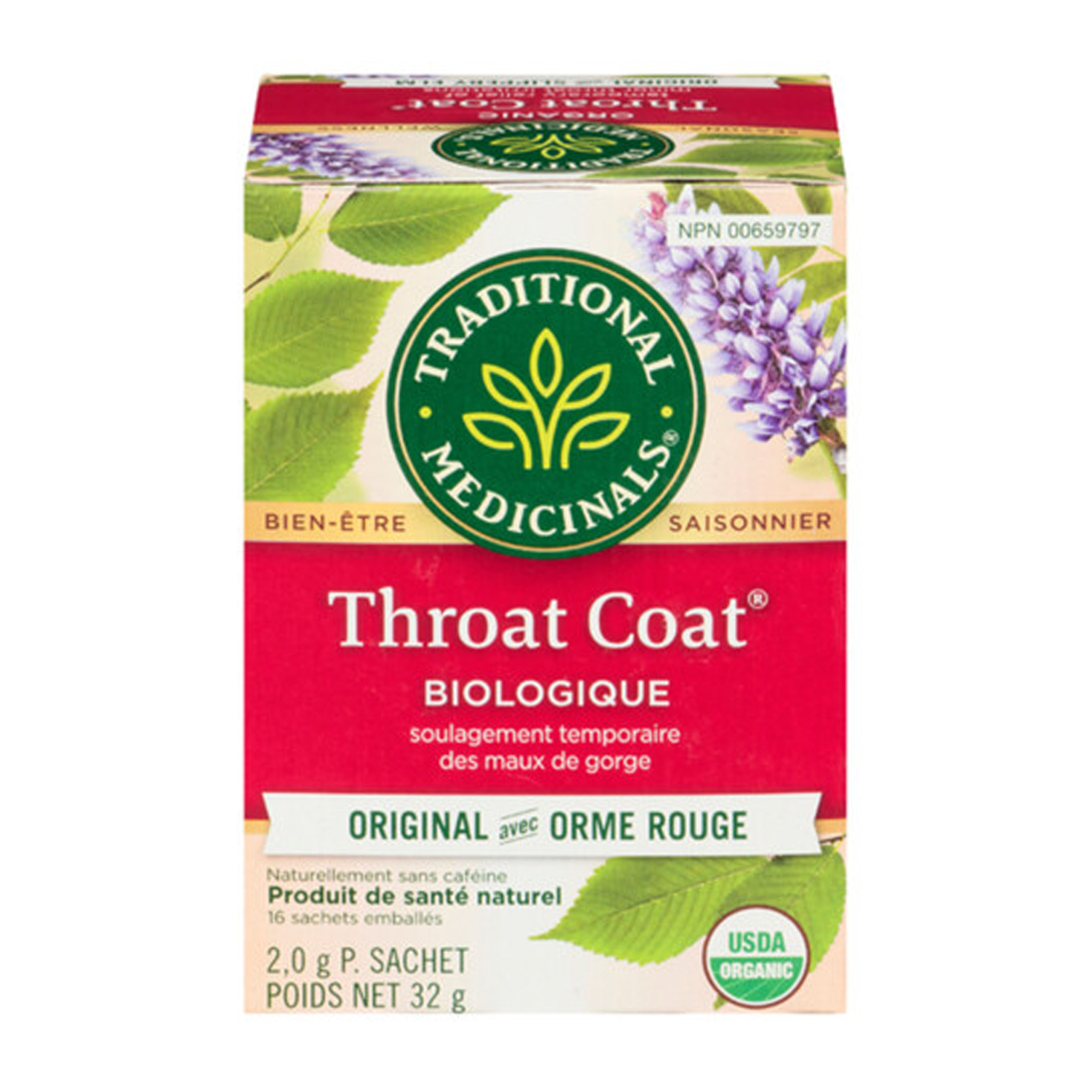 Traditional Medicinals | Throat Coat Herbal Tea 16 Bags