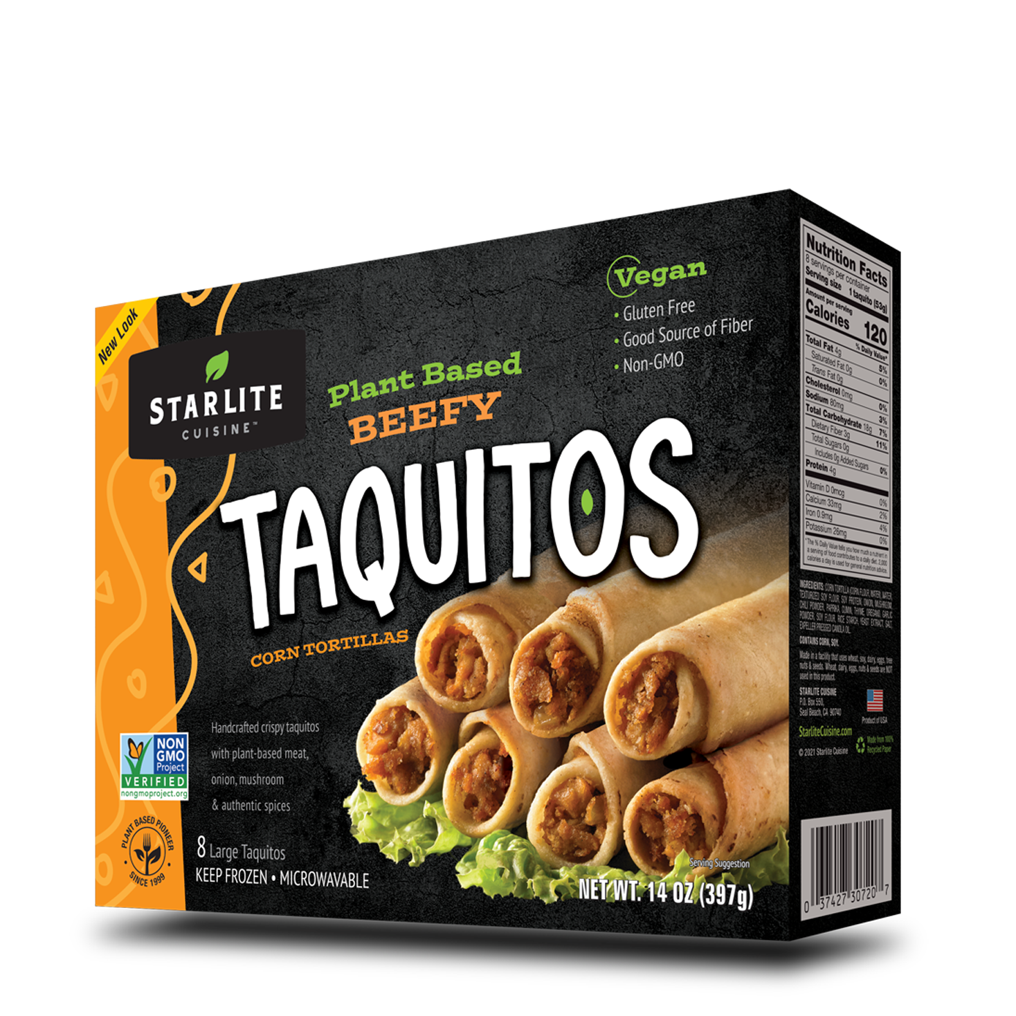 Starlite Cuisine | Beef Style Taquitos 6pk 298g