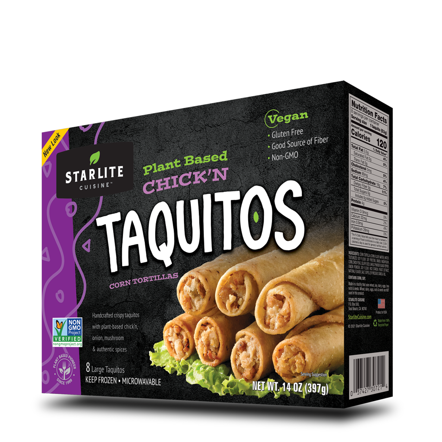 Starlite Cuisine | Chicken Style Taquitos 6pk 298g