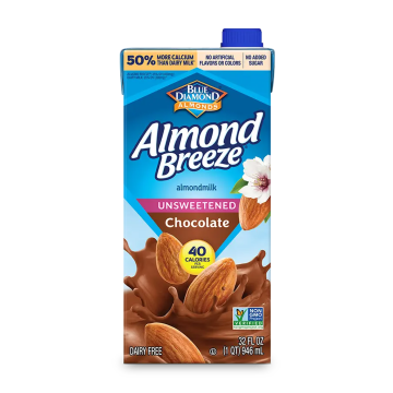 Blue Diamond | Almond Breeze Unsweetened Chocolate Almond Milk