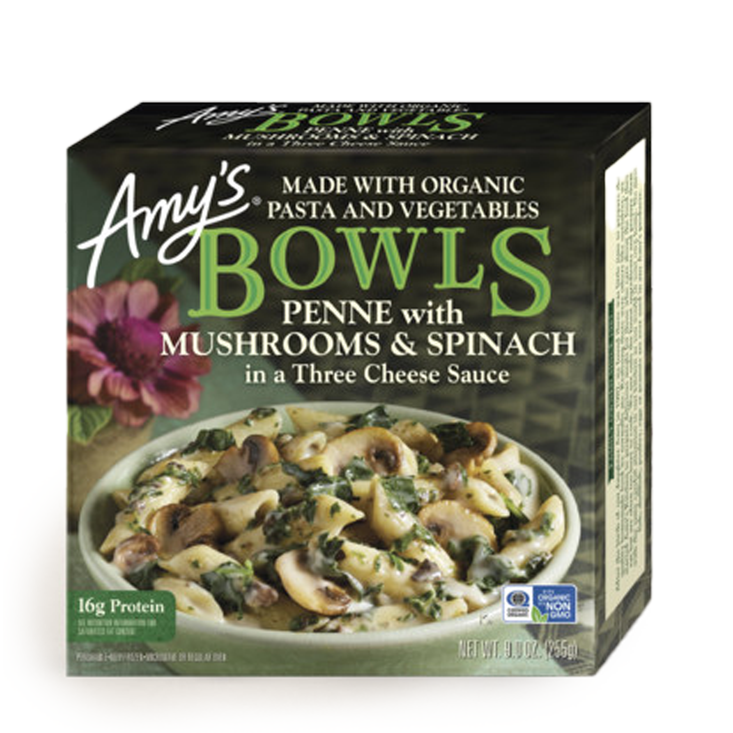 Amy's | Penne Bowl With Mushrooms & Spinach In A Three Cheese Sauce 255g