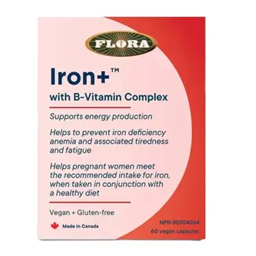 Flora | Iron+ With Vitamin B Complex Veggie Caps