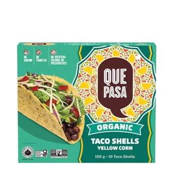 Que Pasa | Organic Yellow Corn Taco Shells 10pk