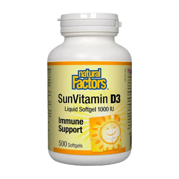 Natural Factors | SunVitamin D3 1000IU Softgels 500's