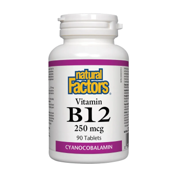 Natural Factors | Vitamin B12(Cyanacolbalamin) 250mcg Tablets 90's