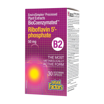 Natural Factors | BioCoenzymated B2 Riboflavin 5-Phosphate 50mg Vegetarian Capsules