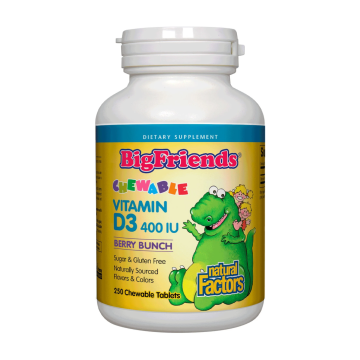 Natural Factors | Big Friends Vitamin D3 400IU Berry Bunch Chewable Tablets