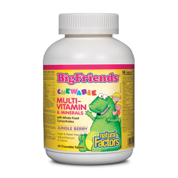 Natural Factors | Big Friends Jungle Berry Chewable Multivitamin & Mineral Tablets