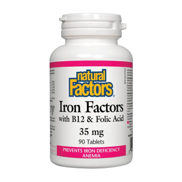 Natural Factors | Iron Factors With B12 & Folic Acid 35mg Tablets
