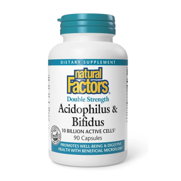 Natural Factors | Double Strength Acidophilus & Bifidus 10 Billion Probiotic Capsules