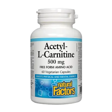 Natural Factors | Acetyl-L-Carnitine 500mg Free Form Amino Acid Vegetarian Capsules