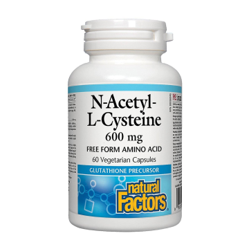 Natural Factors | N-Acetyl-L-Cysteine 600mg Free Form Amino Acid Veggie Capsules