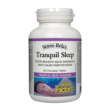 Natural Factors | Extra Strength Tranquil Sleep Tropical Fruit Flavour Chewable Tablets